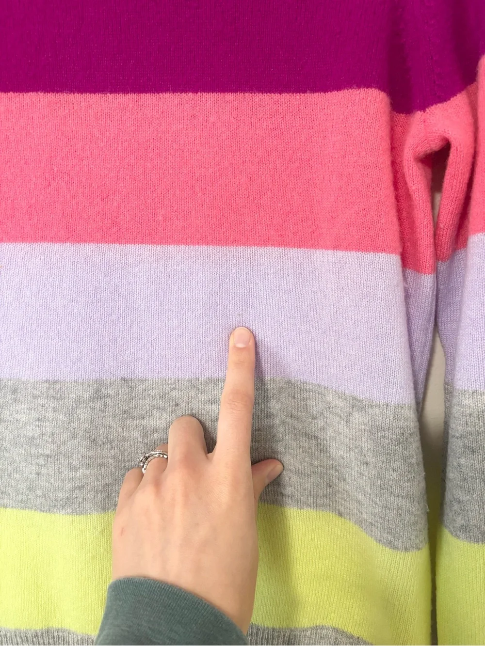 Charter Club Luxury 100% Cashmere Rainbow Striped Sweater